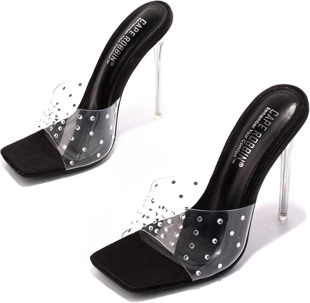 Cape Robbin Brisa Sexy Stiletto High Heels for Women, Square Open Toe Shoes Heels | Amazon (US)