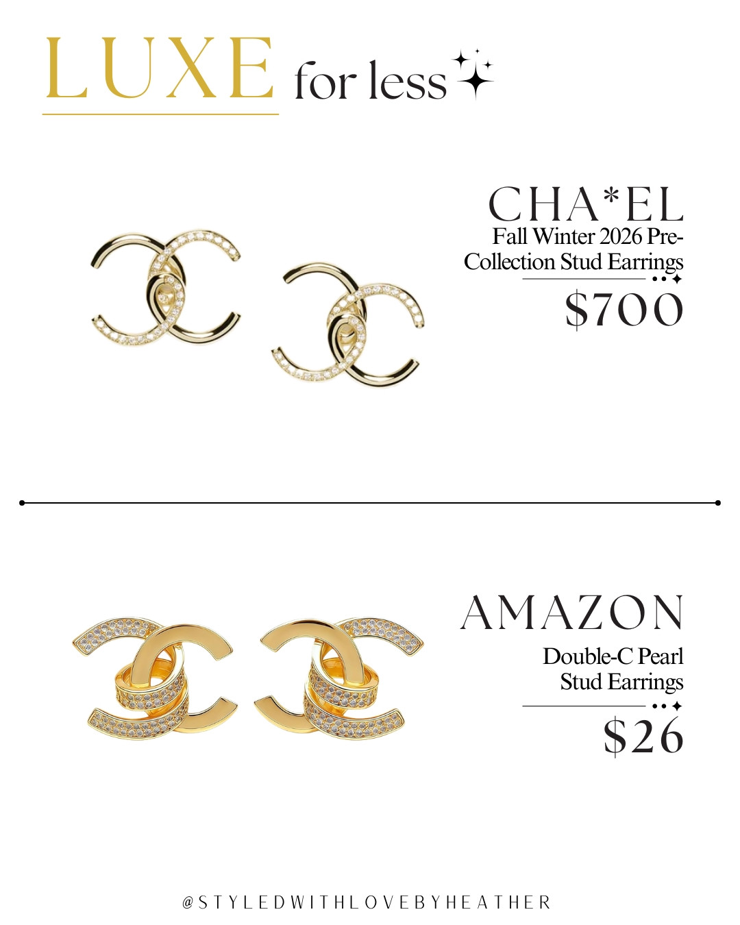  The kind of earrings that make an outfit look instantly more expensive ✨ Compared with the $700 designer pair, this $26 find brings a similar bold, gold-and-sparkle statement to your jewelry collection for way less. I’d pair these with everything from a simple white tee to a polished fall blazer.

#LTKootd #LTKSaleAlert #LTKPetite