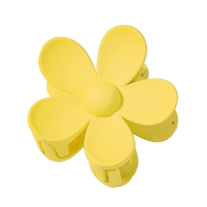 Yellow Hair Claw Clips Flower Shaped Plastic Jaw Clips Anti-scratch Smell-less Useful Hold Tightl... | Amazon (US)