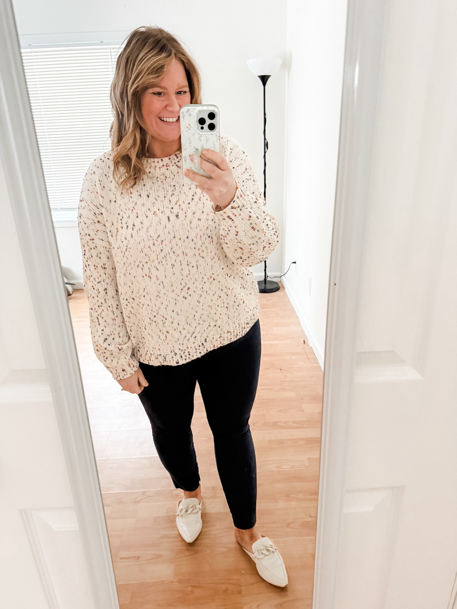 Teacher outfit! Wearing an XL in my sweater (I love the fun specks of color) and a 16 petite in my pixie pants  

#LTKWorkwear #LTKMidsize #LTKPetite