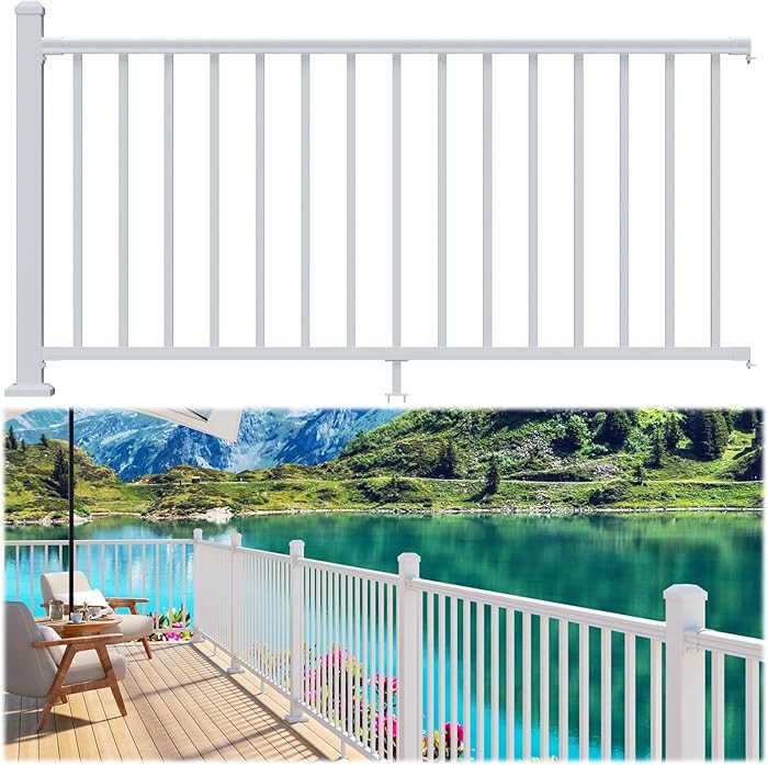 Egadis 1 Pack 36 in. H x 6 ft. W Porch and Deck Railing Kit, Aluminum Railling Kit, White Outdoor... | Amazon (US)