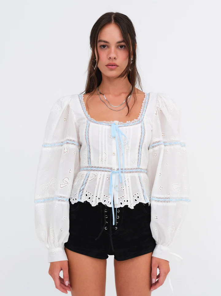 Rowan Eyelet Top | For Love & Lemons