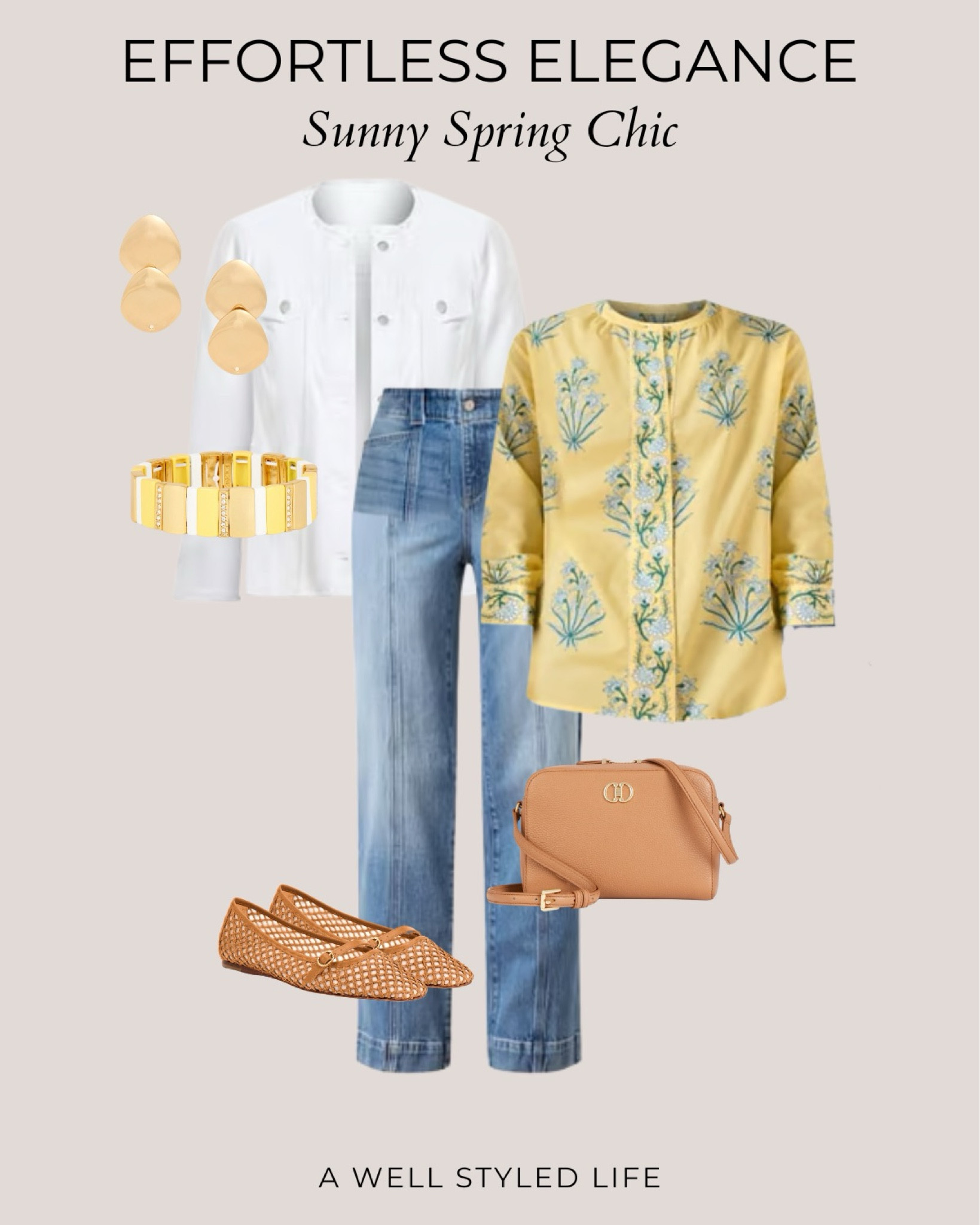 Sunny Spring Chic 🌼

Brighten up your wardrobe with this effortlessly elegant look! Pairing a floral embroidered top with classic denim and chic neutral accessories makes for the perfect spring outfit. 
 
#Fashionover50 #LTKOver50Style #fashion #outfitinspiration #outfit #springoutfit #springfashion #transitionoutfit #SpringStyle #ChicLayers #LTKSpring #EffortlessElegance

#LTKStyleTip