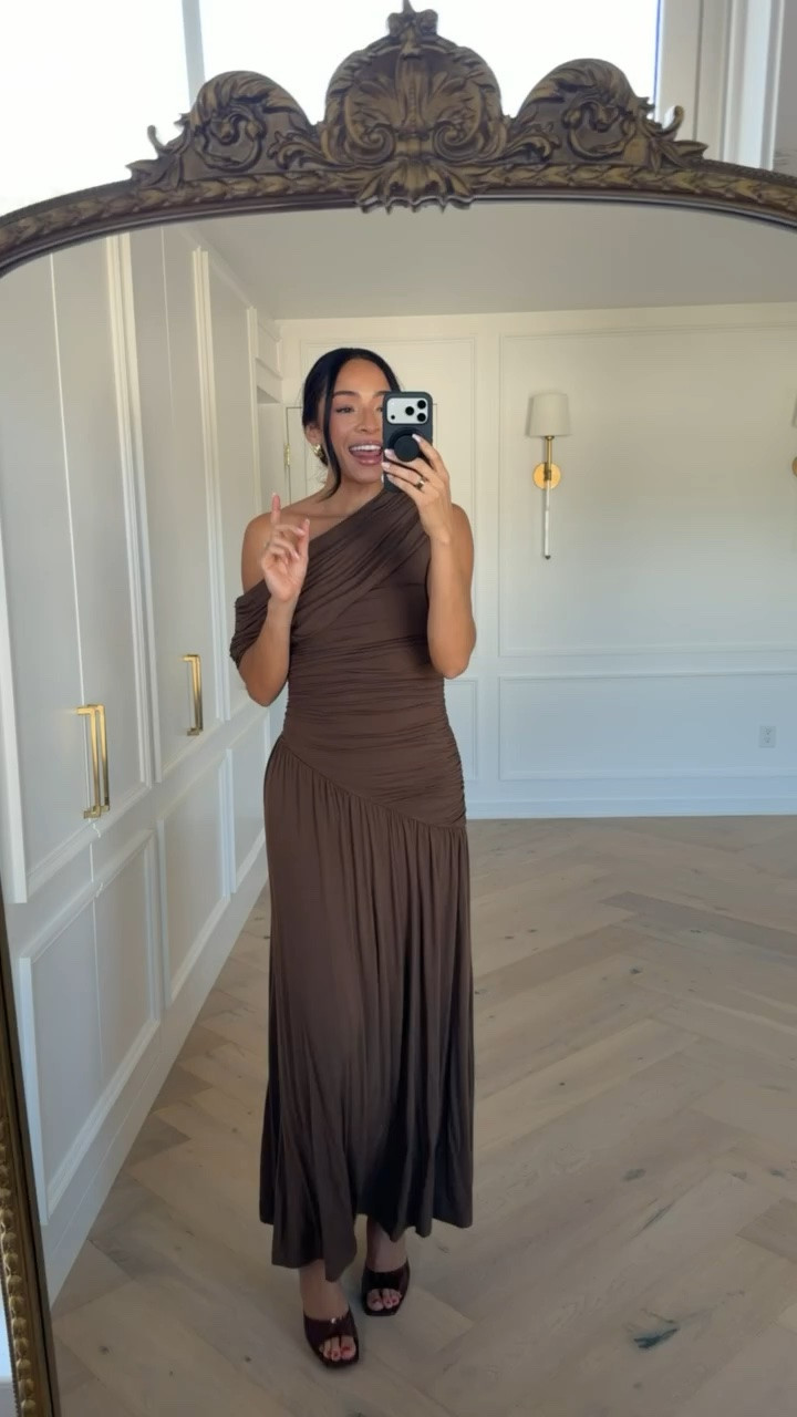 Fall wedding guest dress 25% off with code NENA 🍂 This wedding guest dress is so flattering!! The draped neckline is so flattering and the material is really soft and comfortable. It would be the perfect semi-formal or daytime event dress. Wearing size S off the shoulder maxi dress

#LTKSeasonal #LTKWedding #LTKSaleAlert