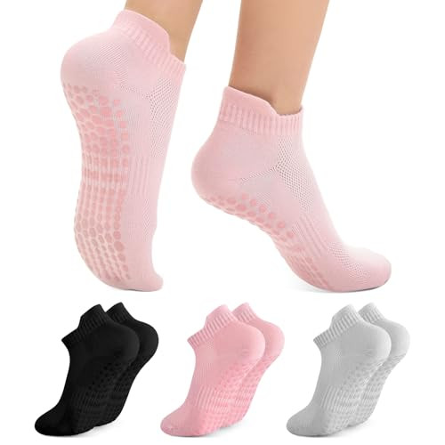 Walifrey Grip Pilates Socks, Yoga Socks with Grips for Women Non Slip (Black/Black/Black) at Amaz... | Amazon (US)