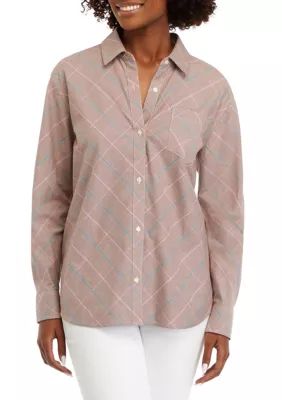 Women's Long Sleeve Oxford Boyfriend Shirt | Belk