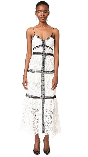 Self Portrait Lace Trim Maxi Dress | Shopbop