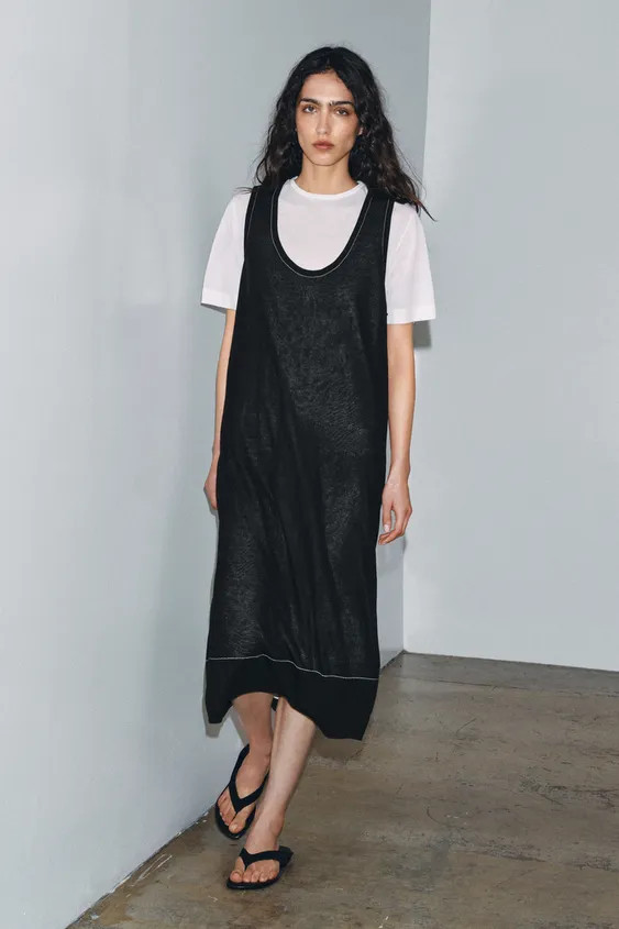 KNIT DRESS WITH COMBINED DETAIL | Zara UK