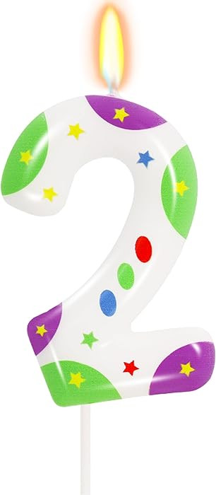 Toy Themed Cartoon Story Number 2 Candle Cake Topper Two Infinity and Beyond Birthday Decorations... | Amazon (US)