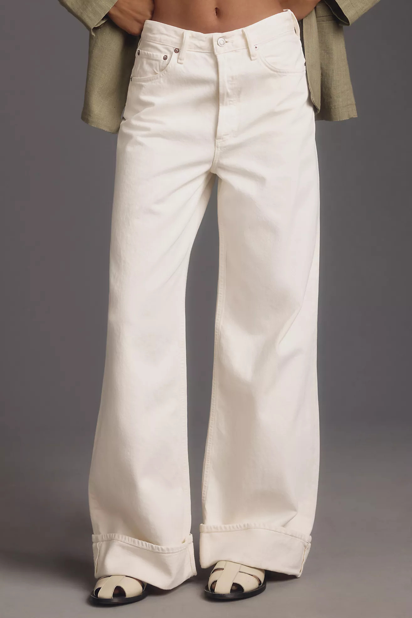 AGOLDE Dame High-Rise Cuffed Wide-Leg Jeans | Anthropologie (US)