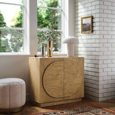 Two Door Decorative Storage Cabinet with Adjustable Shelf and Cable Management Natural - Threshold™ | Target