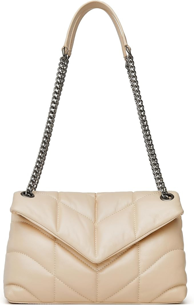 DORIS&JACKY Designer Leather Shoulder Purse For Women Lambskin Quilted Tote Bag With Convertible ... | Amazon (US)