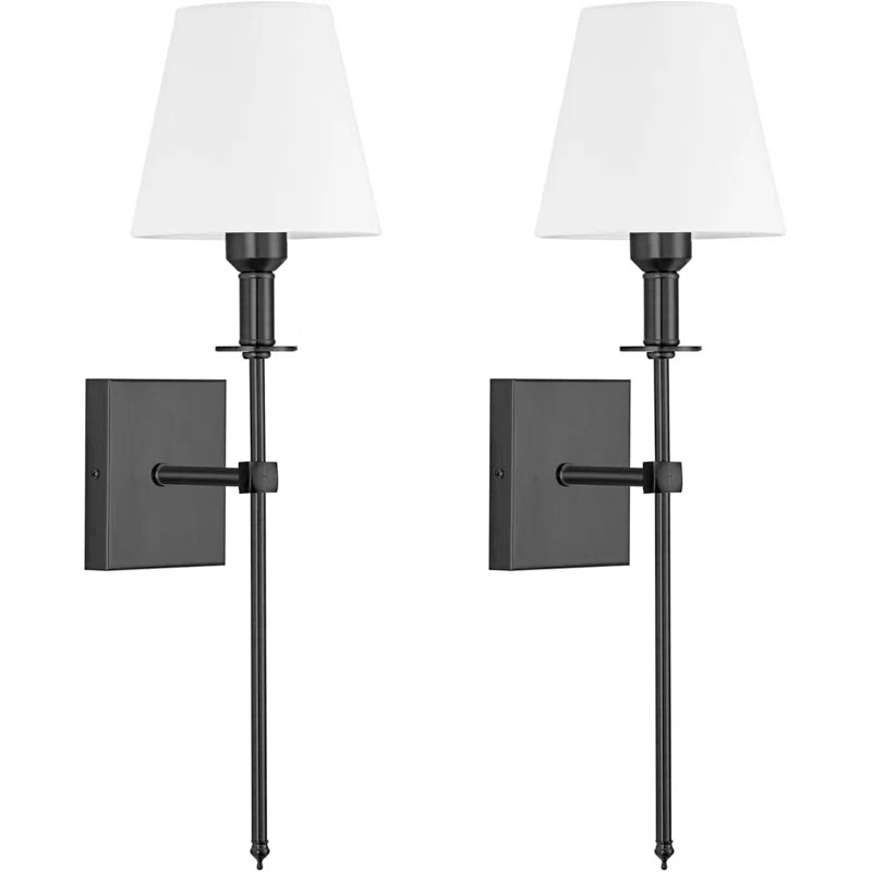 Hokku Designs Wall Light Battery Operated Sconce Set of 2,not Hardwired Fixture,Battery Powered W... | Wayfair North America