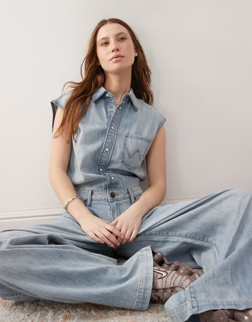 Wrangler denim jumpsuit in light blue wash | ASOS (Global)
