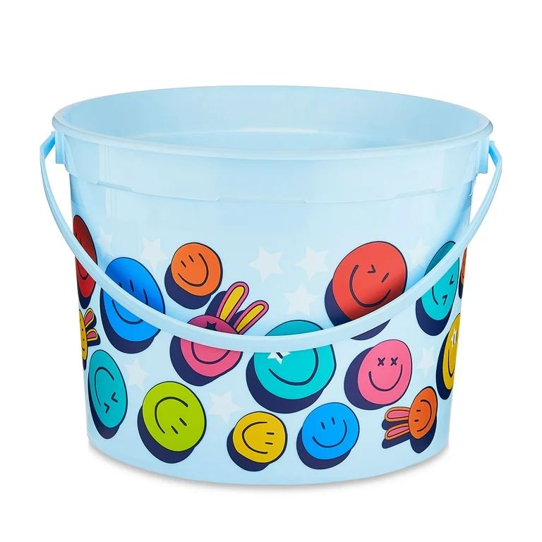Easter 5-Quart Plastic Bucket, Blue Smileys, by Way To Celebrate | Walmart (US)