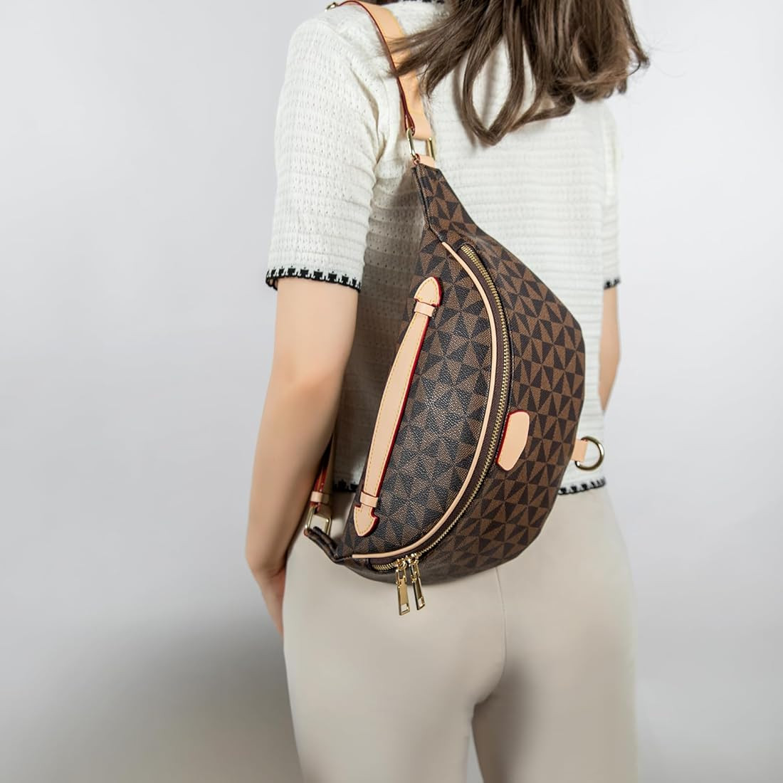 Fanny Pack Crossbody Bags for Women, Sling Bag for Women Small Belt Chest Bum Bag Checkered fanny... | Amazon (US)