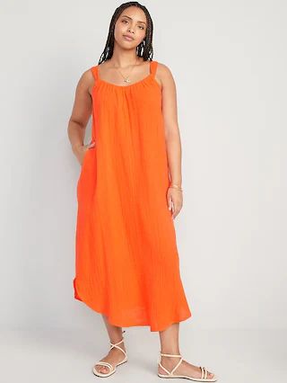 Sleeveless Shirred Maxi Dress for Women | Old Navy (US)