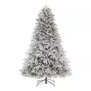 Home Accents Holiday 7.5 ft Mixed Pine Flocked LED Christmas Tree 2397120HDC - The Home Depot | The Home Depot