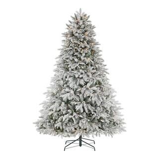 7.5 ft Mixed Pine Flocked LED Christmas Tree | The Home Depot