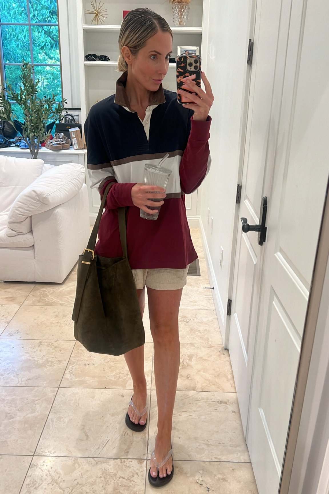 Rugby shirt and cozy shorts errand outfit 

#LTKStyleTip #LTKFindsUnder50