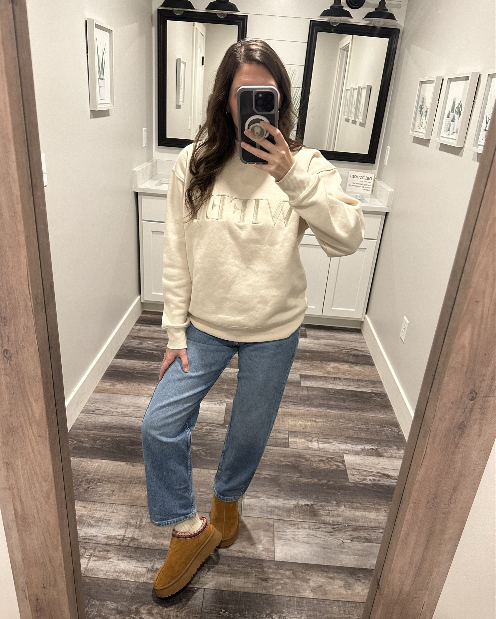 Mom fit for the day 

Wifey sweater | crew neck sweater | mom outfit inspo | outfit ideas | winter fashion | comfy outfit | on the go outfit 

#LTKFindsUnder50 #LTKStyleTip #LTKSeasonal