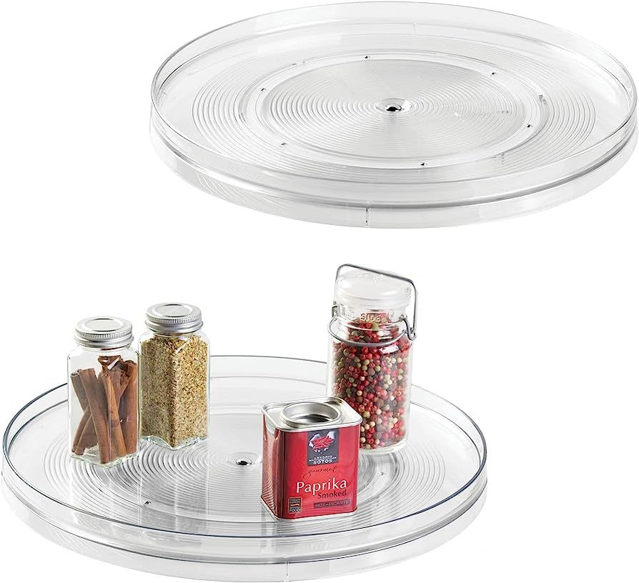 iDesign 54730M2 Linus Turntable Kitchen, Pantry or Countertop Organization, 14" Inch, Clear, 2 Co... | Amazon (US)