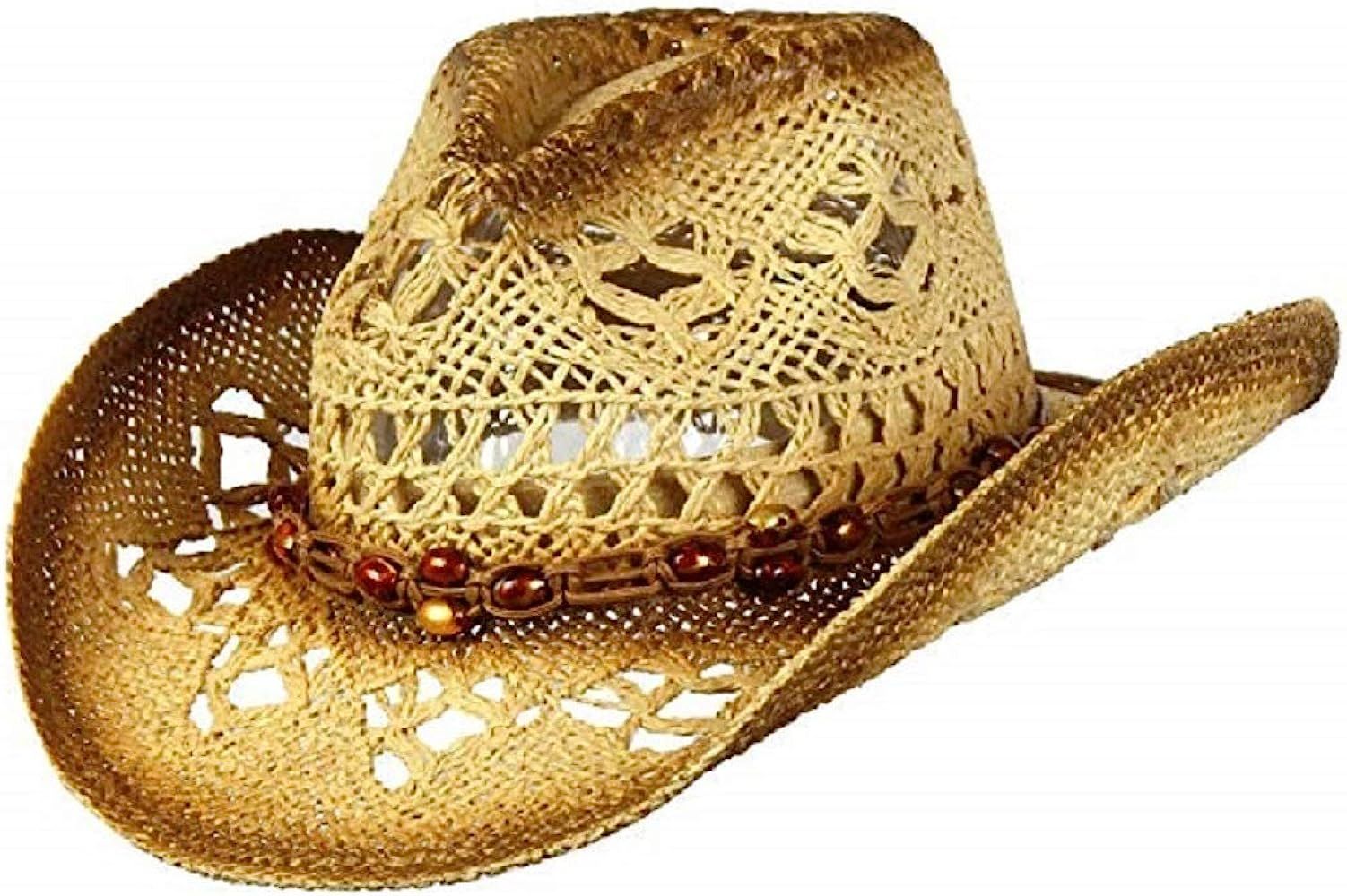 Men's & Women's Western Style Cowboy/Cowgirl Toyo Straw Hat | Amazon (US)