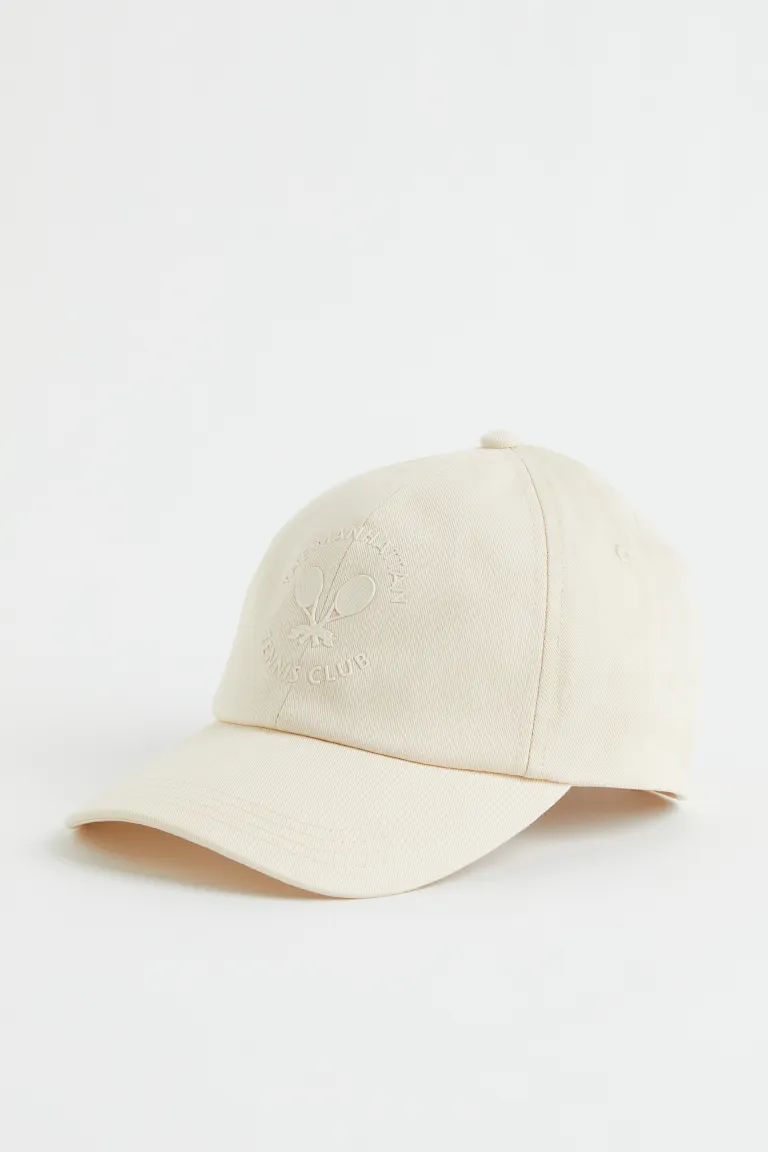 Cap in cotton twill. Embroidered eyelets at sides, sweatband, and adjustable tab at back with met... | H&M (US)