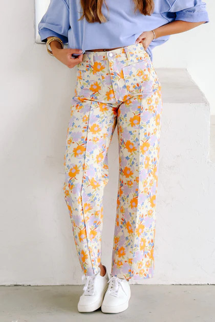 Suzanna Floral Printed Wide Leg Pant | The Willow Tree