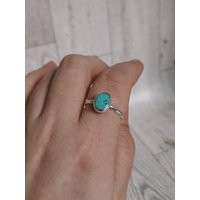 Small Simple Turquoise Ring in Silver Or Gold | Etsy (US)