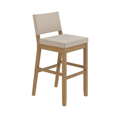 Nathan James Linus Counter Height Barstool: Modern Farmhouse Style, Rubberwood Frame, Polyester Upholstery | Target