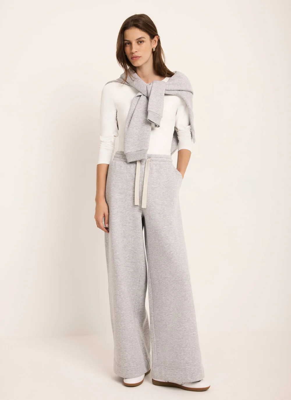 Grey Wide Leg Joggers | Mint Velvet