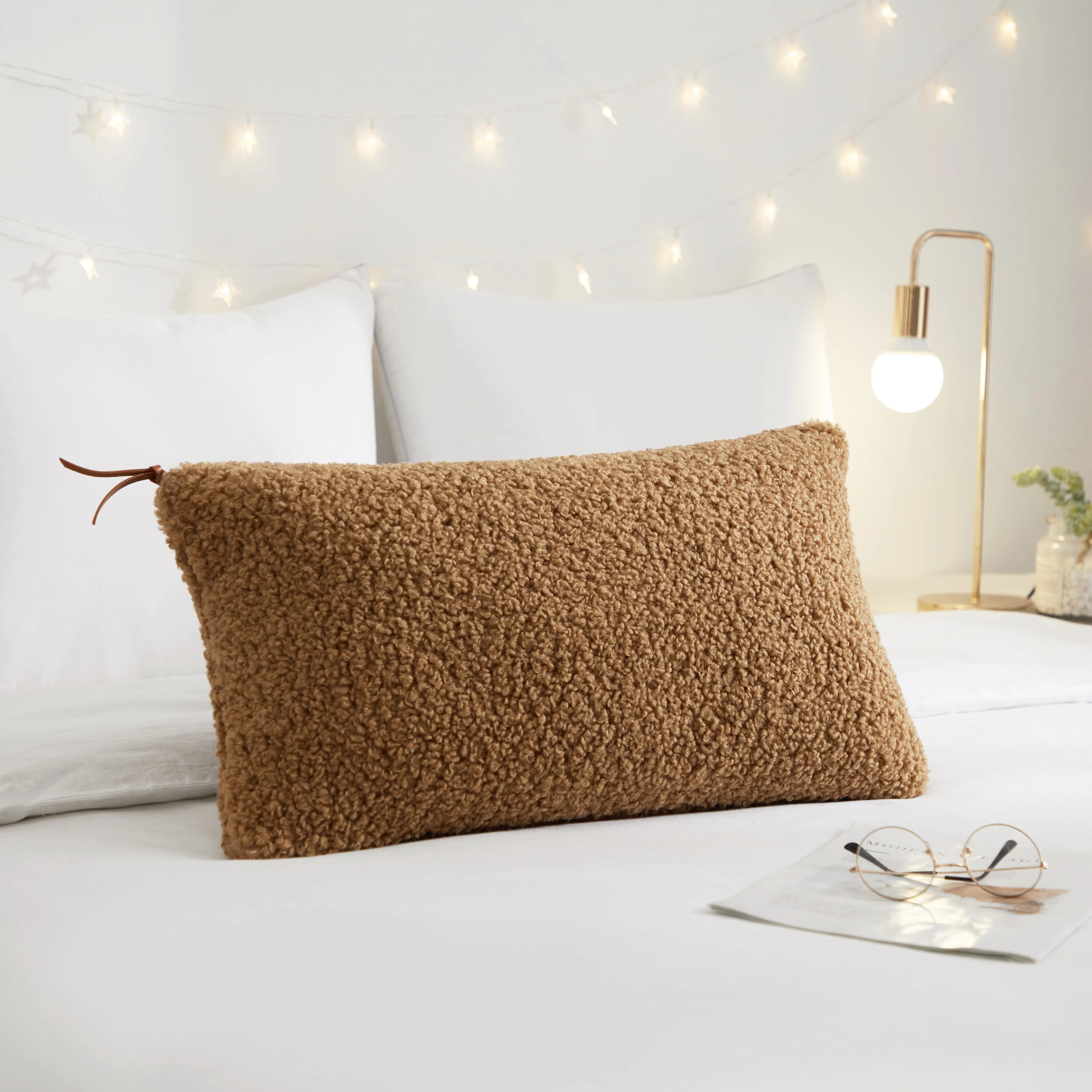 BHG Teddy Oblong with Chunky Zipper, 14'' x 24'', Camel, Walmart Finds Walmart Deals Walmart Sales | Walmart (US)