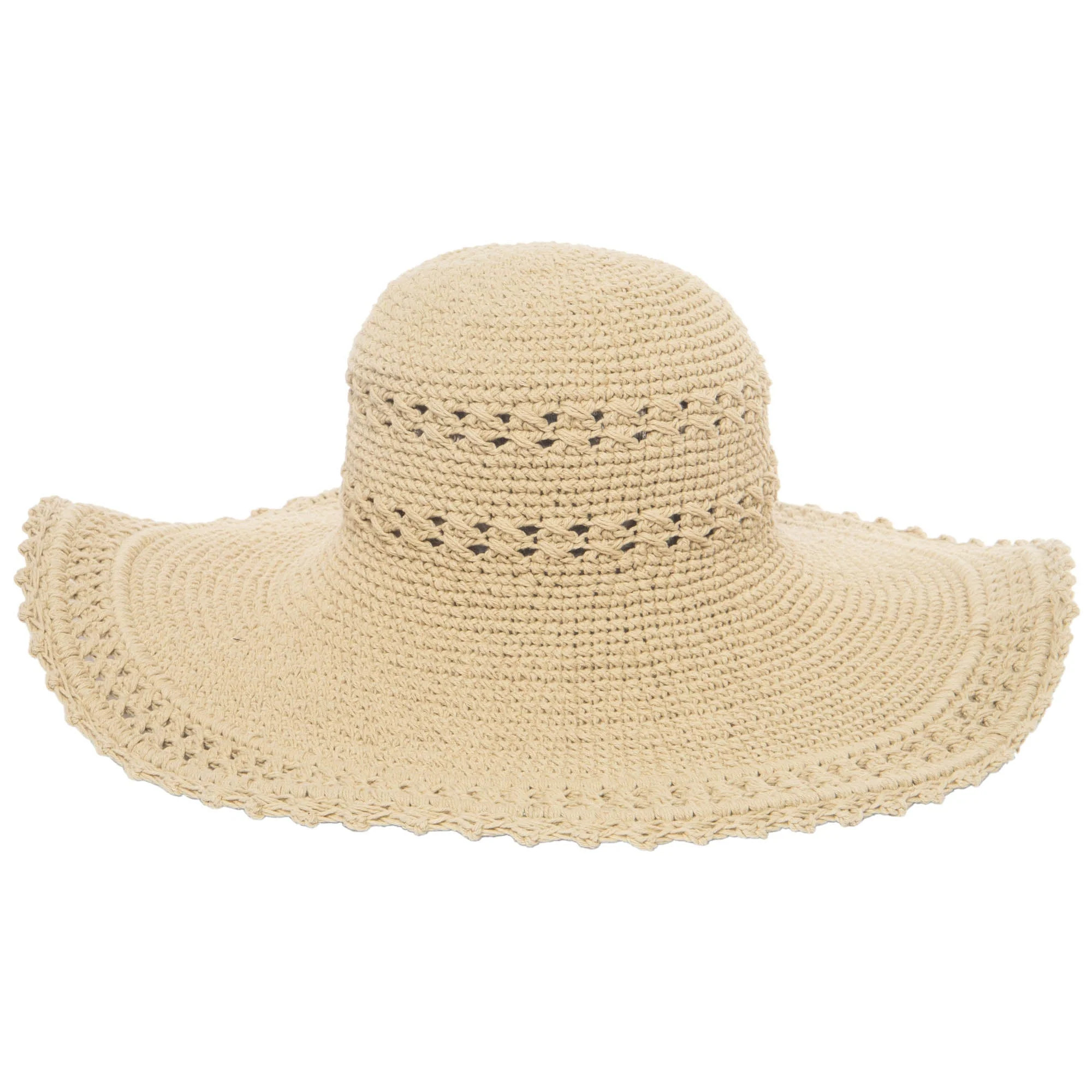Women's Oversized Brim Crochet w/ Scalloped Edge | San Diego Hat Company