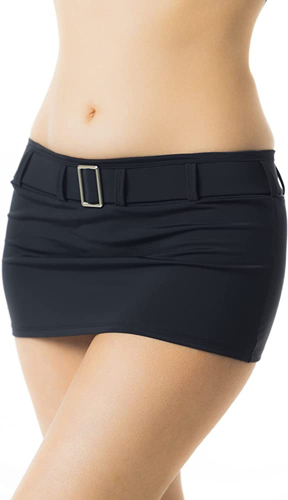 Pin Up Doll Flirtatious Low Rise and Belted Mini Skirt | Amazon (US)