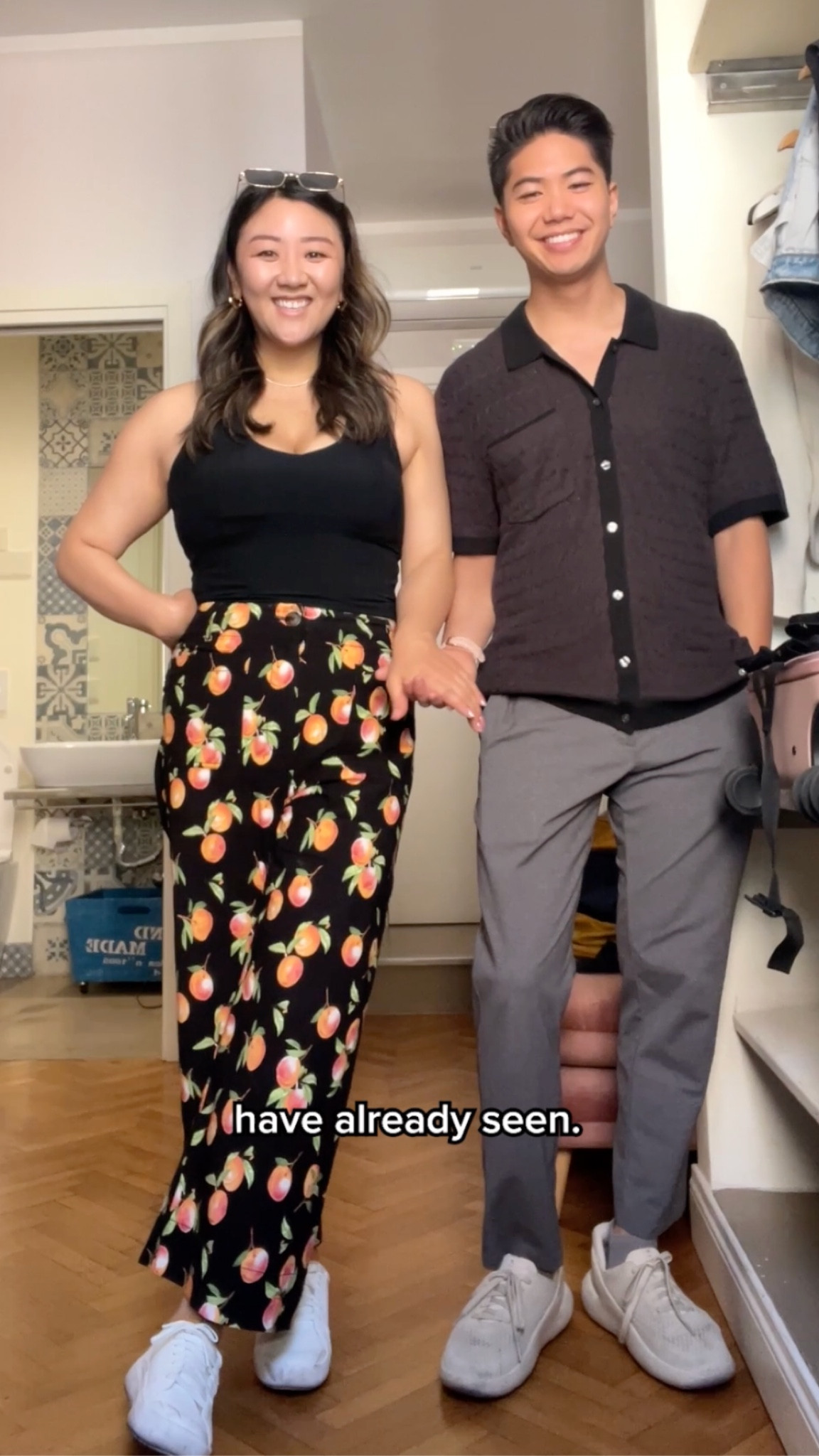 On our day 2 in Italy, we enjoyed another food tour and explored before visiting the Colosseum! Check out the food tour that we did! Love my wide-leg pants and black halter top! George's pants and sweater polo are linked too! Full video of this trip can be found on my IG @jasminepak 
#mensoutfit #couplestyle #traveloutfit #vacationlook #fashionaccessories

#LTKmens #LTKtravel #LTKstyletip