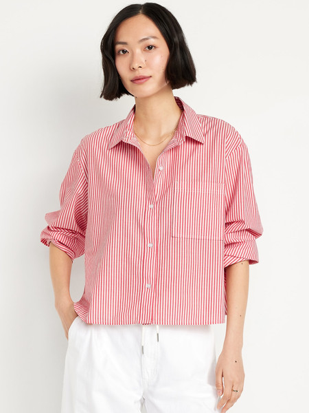 Jean Button-Down Cropped Shirt | Old Navy (US)