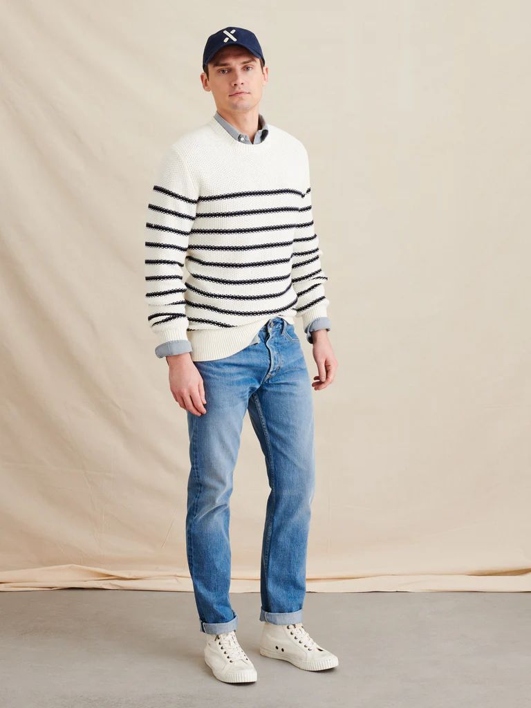 Textured Striped Crew Sweater | Alex Mill