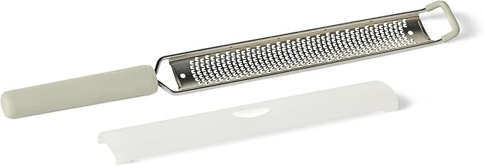 Amazon Basics Zester and Grater Tool, Soft Grip Handle, Dishwasher-Safe, Linen Gray | Amazon (US)