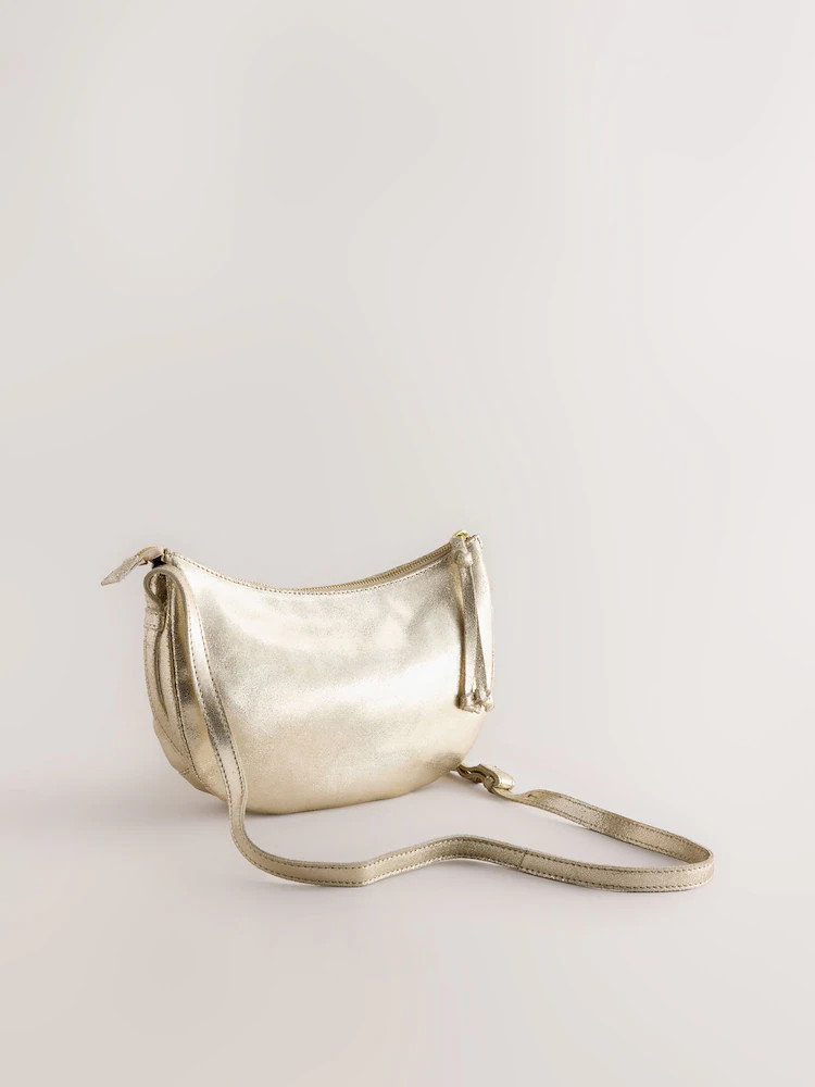 Metallic Leather Cross-Body Bag | Next EU