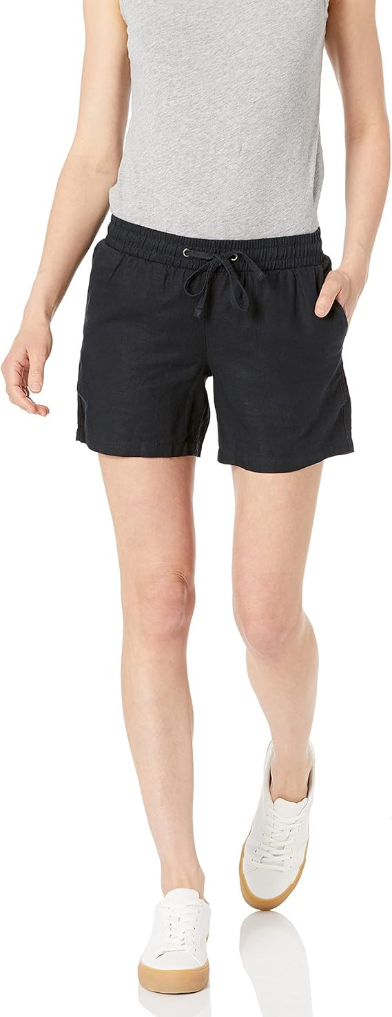 Amazon Essentials womens 5" Inseam Drawstring Linen Blend Shorts (Available in Plus Size) | Amazon (US)
