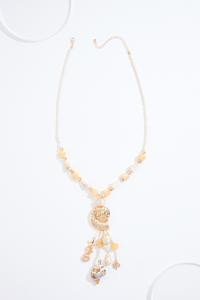 Cato Fashions | Cato Beaded Seashell Fringe Statement Necklace | Cato Fashions