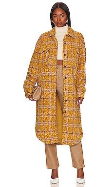 Good American Long Plaid Sherpa Shacket in Emory Sherpa Plaid001 from Revolve.com | Revolve Clothing (Global)