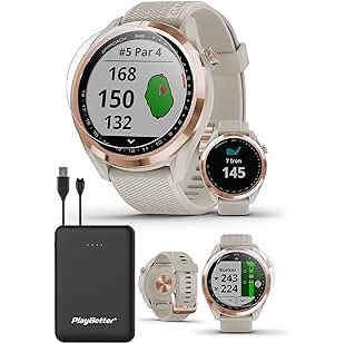 Garmin Approach S42 Premium GPS Golf Watch, Rose Gold with Light Sand Silicone Band and Wearable4... | Amazon (US)
