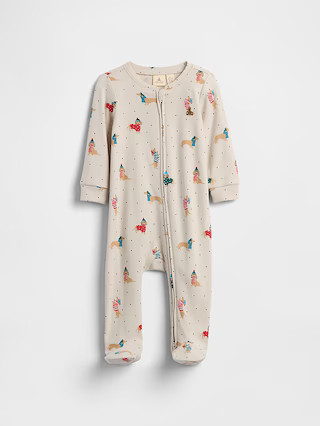 Baby Print Two-Way Zip One-Piece | Gap Factory