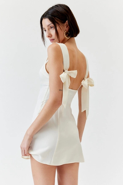 UO Bri Double Bow Satin Mini Dress | Urban Outfitters (US and RoW)