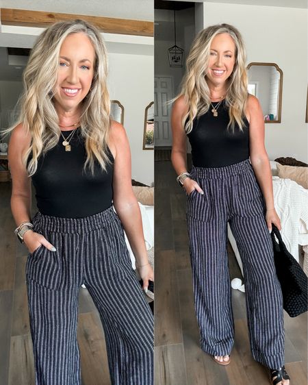 Walmart fashion, Walmart finds, stretchy wide leg pants size small with pockets, spring outfit, summer outfit 

#LTKfindsunder50