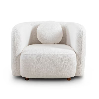 Lirago Japandi Style Accent Square Sofa Chair-Boucle Fabric Upholstered Minimalist White Cloud Couch for Living Room 39.37"Wx34.25"Dx28.35"H | Target