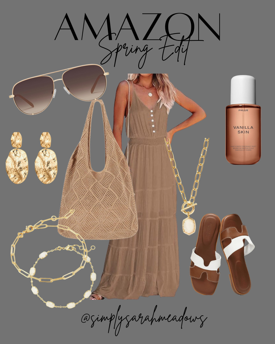 Spruce up your spring wardrobe with chic accessories and this dreamy maxi dress. Find all my faves on my Amazon store @simplysarahmeadows #springstyle #amazonfinds 

 #LTKSeasonal #LTKU #LTKOver40