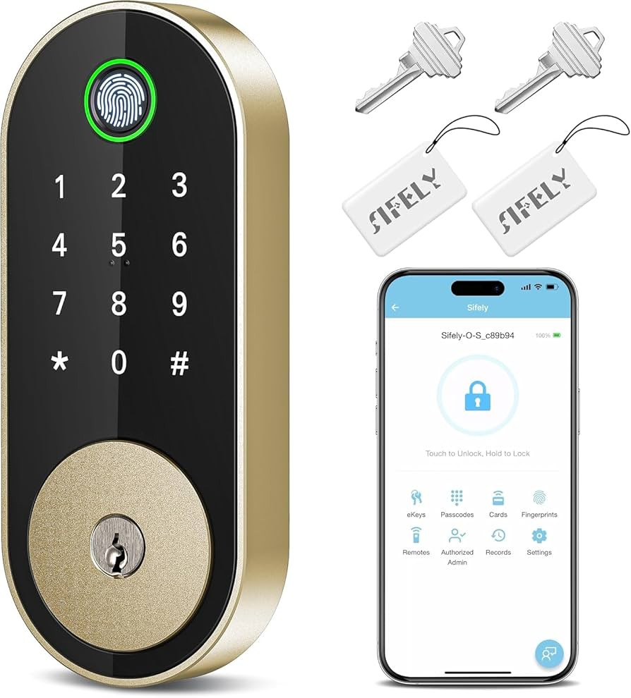 Fingerprint Smart Deadbolt with Keypad \u2013 Keyless Entry Lock for Home, Apartment, Office, Air... | Amazon (US)
